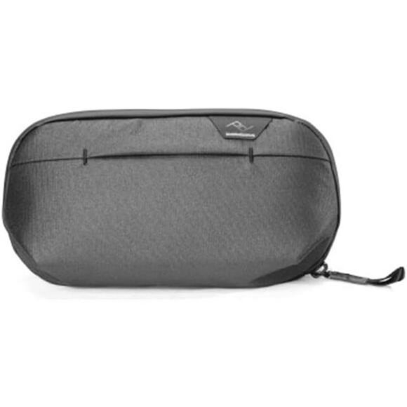 Small black travel toiletry bag weatherproof wash pouch hanging dopp kit organiz - Picture 3 of 3